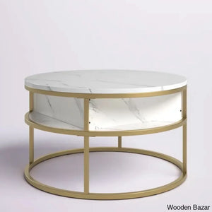 Rothwell Lift Top Extendable Round Frame Coffee Table With Storage And Center