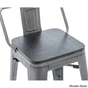 Saleha Swivel Counter And Bar Stool With Metal Frame (Set Of 4)