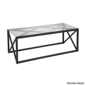 Saskay Glass Top Coffee And Center Table