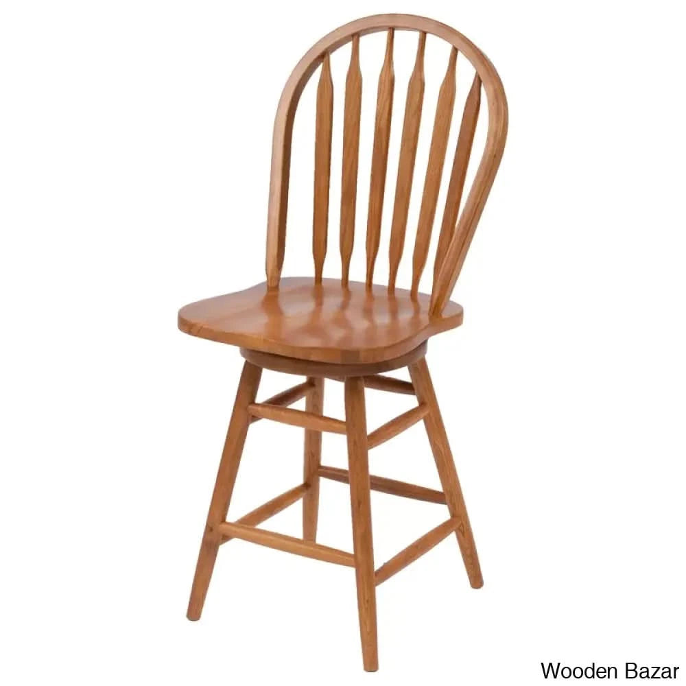 Schiavoz Swivel Solid Wood Counter And Bar Stool (24’’ Seat Height)