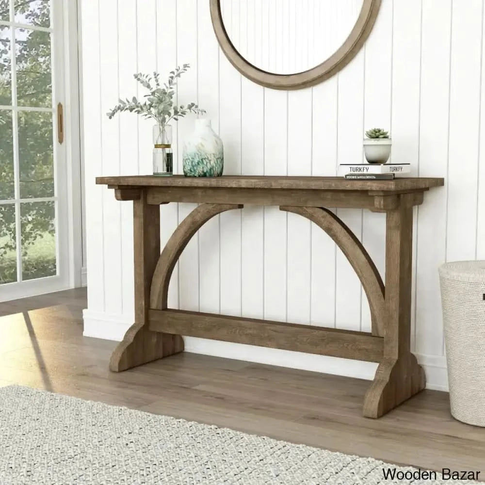 Wood Small Side Table - Console Table