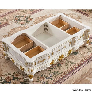 Seco Marble European Style All Solid Wood Coffee And Center Table