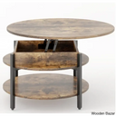 Sehjan Round Coffee Table With Storage Lift Top And Center Natural Wood