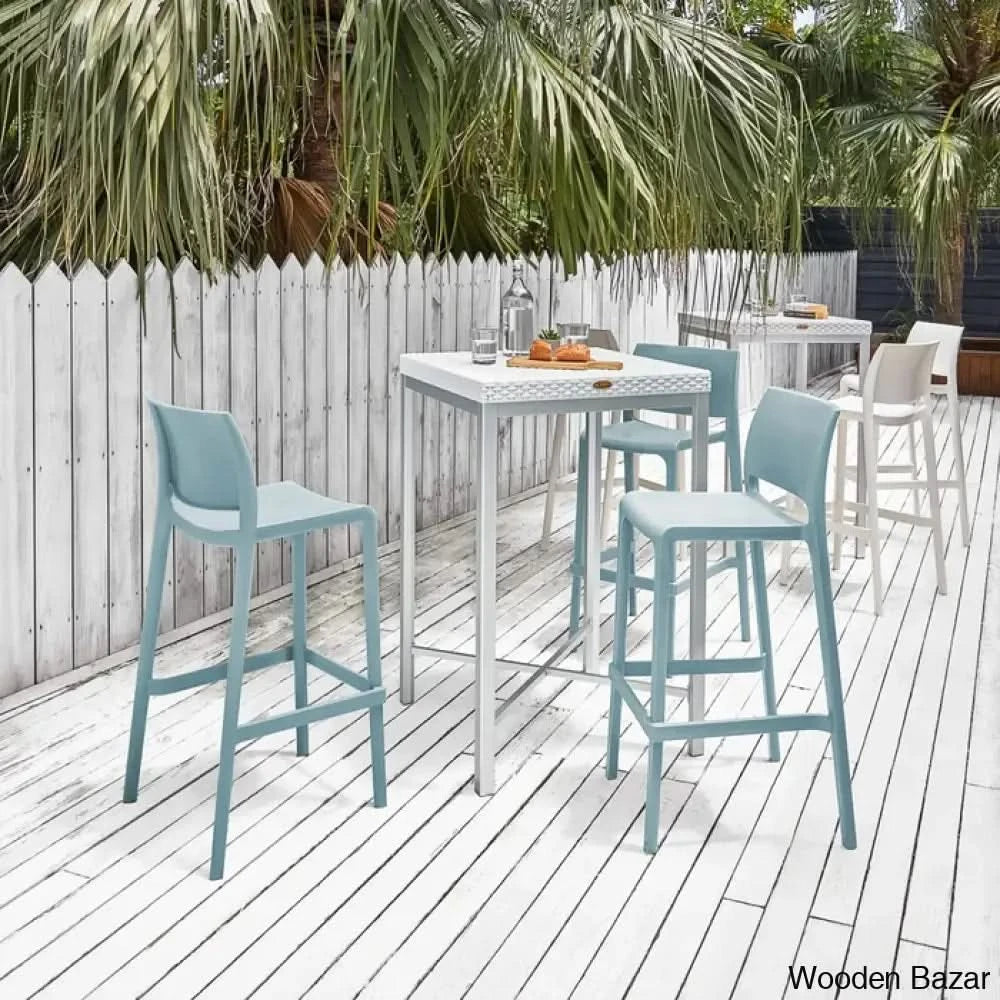 Sensillaw Swivel Counter And Bar Stool (Set Of 2) Baby Blue / (25.6’’ Seat Height)