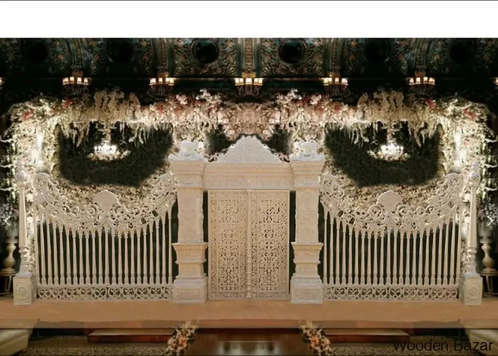 Sentoor Elegant Fiberglass Stage Decor For Wedding - Wooden Bazar