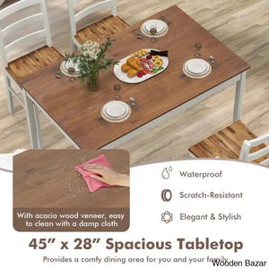 Shaw 4 Seater Dining Table Set In Teak Wood