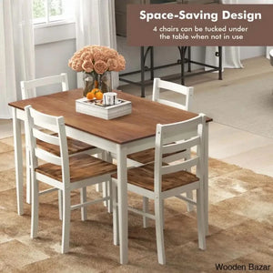 Shaw 4 Seater Dining Table Set In Teak Wood