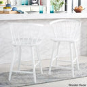 Sheffieldo Swivel Solid Wood Counter And Bar Stool (Set Of 2) White / Bar (29’’ Seat Height)