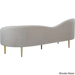 Velvet Curved 3 Seater Sofa-8