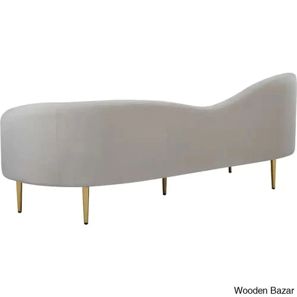 Velvet Curved 3 Seater Sofa-8