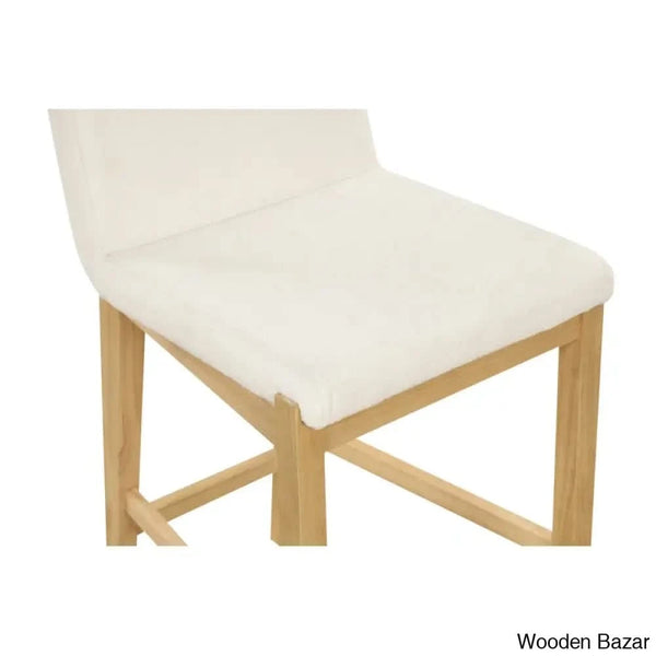Sipingr Swivel Upholstered Wooden Counter And Bar Stool