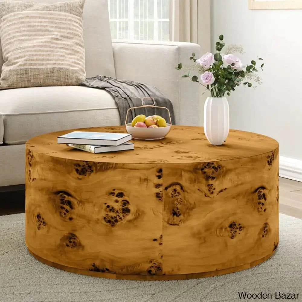 Skipper Burl Wood Coffee Table And Center Table Brown