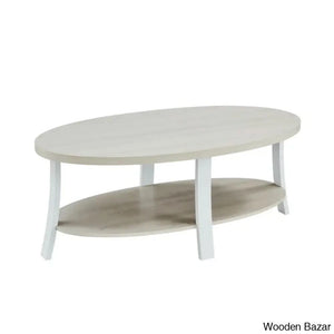 Smajila Single Oval Coffee And Center Table With Shelf