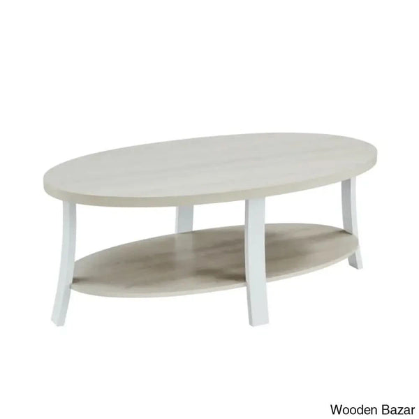 Smajila Single Oval Coffee And Center Table With Shelf