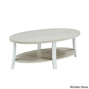 Smajila Single Oval Coffee And Center Table With Shelf White