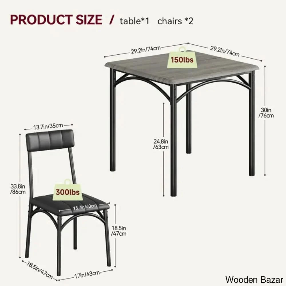 Sorrow New 2 Seater Dining Table Set For Modern Living Grey