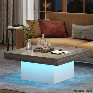 Squarey Led Coffee Table Farmhouse And Center