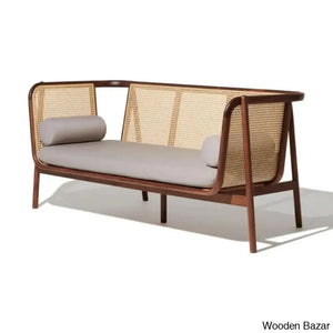 Sriner Modern Cane Rattan 3 Seater Sofa For Odern Living - Wooden Bazar