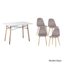 Stanton Modern 4 Seater Dining Table Set - Wooden Bazar Gray