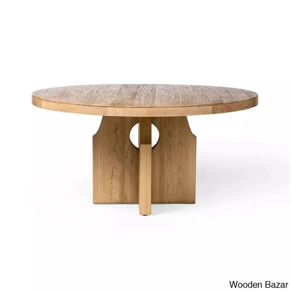 Stark Natural Round Wooden Dining Table With Stylish Design