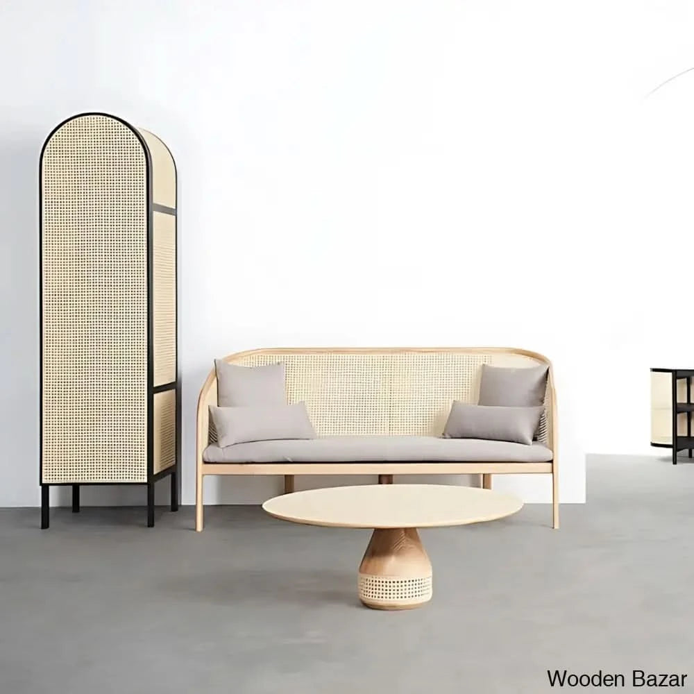 Stella Innovative Rattan Solid Wood Cane Sofa With Perfect Fusion Of Modern Design Table