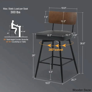 Storc Swivel Upholstered Counter & Bar Stool (Set Of 3)