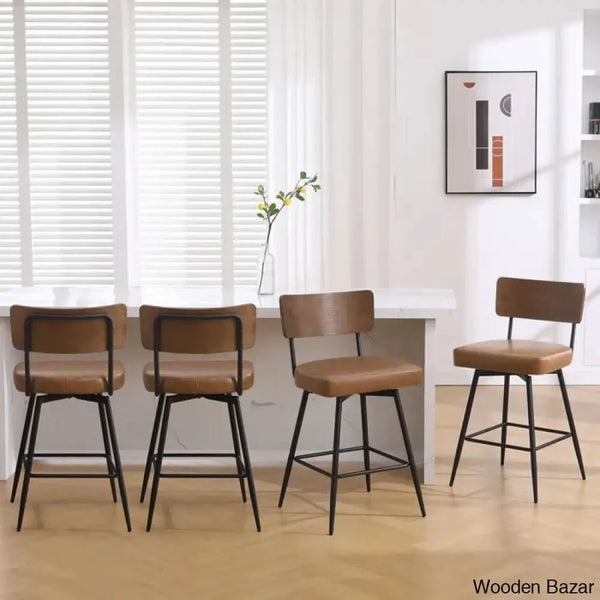 Storc Swivel Upholstered Counter & Bar Stool (Set Of 3)
