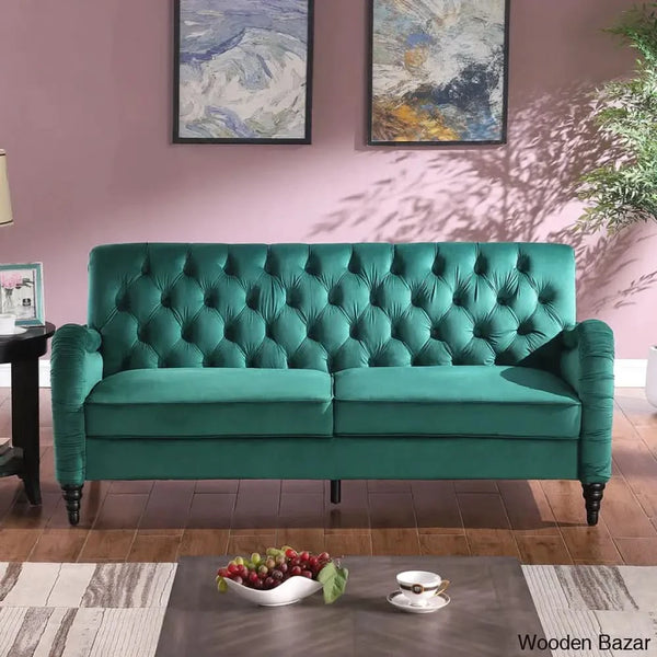 Sullivan Modern 3 Seater Sofa In Chesterfield Style - Wooden Bazar