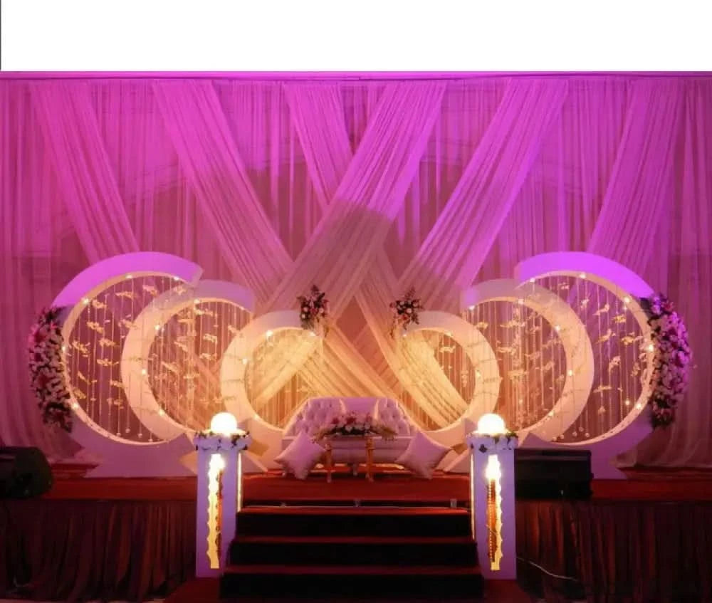 Sumaora Golden Weddings Royal Fiber Stage And Background For Wedding Decoration