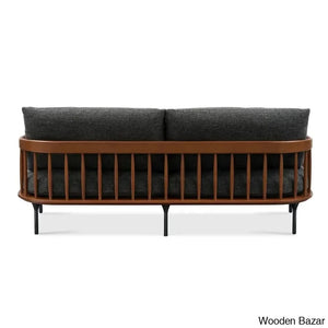 Susan Solid Wood 3-Seater Sofa With Comfortable Backrest