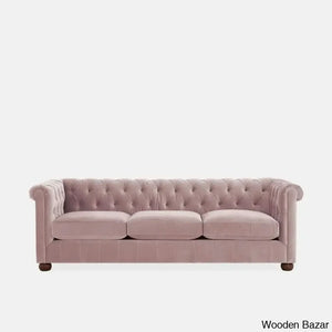 Sutta Premium Chesterfield 3 Seater Sofa - Wooden Bazar Pink