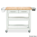 Sydney 38.30’’ Wide Rolling Kitchen Cart Trolley Cart Cabinet Kitchen Island With Storage White