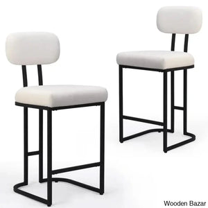 Taurice Swivel Upholstered 26.4’’ Counter And Bar Stool With Metal Frame (Set Of 2)