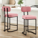 Taurice Swivel Upholstered 26.4’’ Counter And Bar Stool With Metal Frame (Set Of 2) Pink