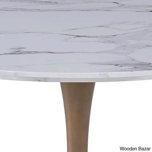 Thornton Modern 4 Seater Faux Marble Top Pedestal Dining Set