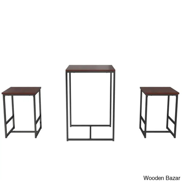 Tilden 3 Piece Stylish Club/Pub Set - Wooden Bazar