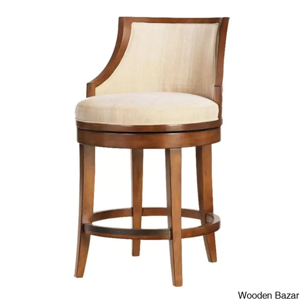 Tomm Ocean Club Cabana Swivel Counter Stool Woven Cream / (24’’ Seat Height)
