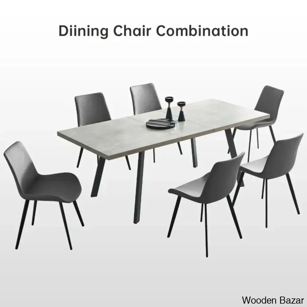 Toxen Latest 6 Seater Extendable Dining Set Gray