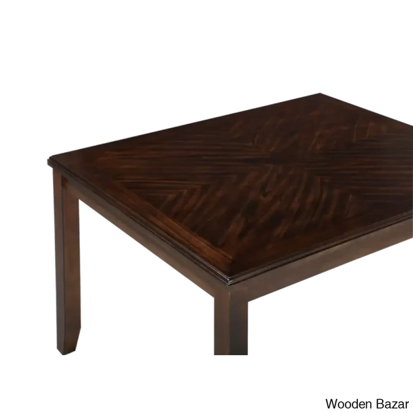 Twain Modern 4 Seater Solid Wood Top Dining Table Set