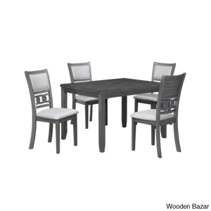 Twain Modern 4 Seater Solid Wood Top Dining Table Set