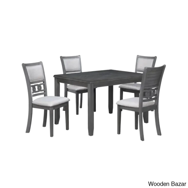 Twain Modern 4 Seater Solid Wood Top Dining Table Set