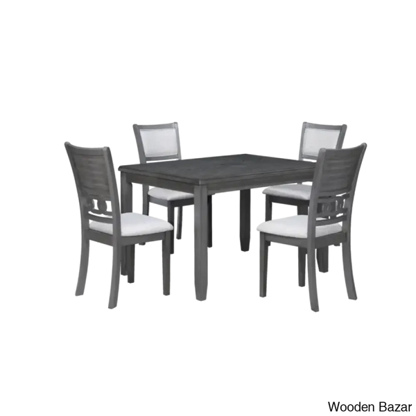 Twain Modern 4 Seater Solid Wood Top Dining Table Set