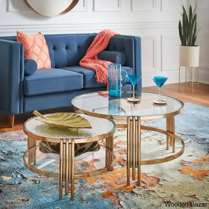 Twinarn 2 - Piece Glass Top Living Room Coffee And Center Table Set