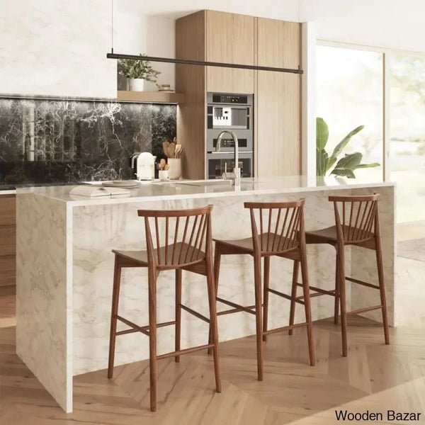 Tybeen Swivel 25’’ Solid Wood Counter And Bar Stool
