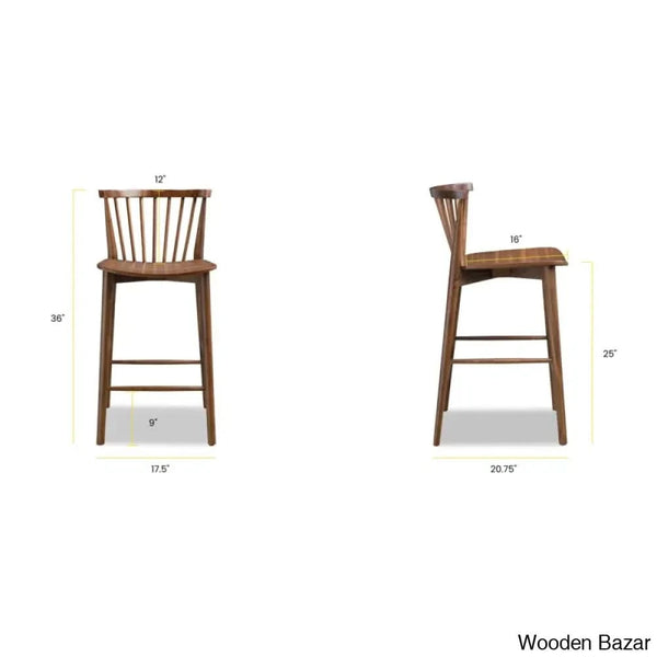 Tybeen Swivel 25’’ Solid Wood Counter And Bar Stool