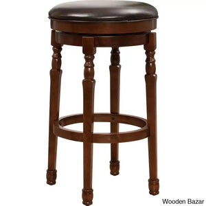 Ullmano Swivel Upholstered Counter And Bar Stool With Solid Wood Frame (Set Of 2)
