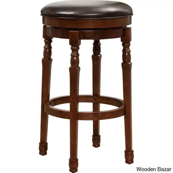 Ullmano Swivel Upholstered Counter And Bar Stool With Solid Wood Frame (Set Of 2)