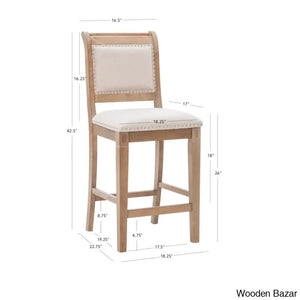 Vailia Swivel Wood Upholstered Bar & Counter Stool
