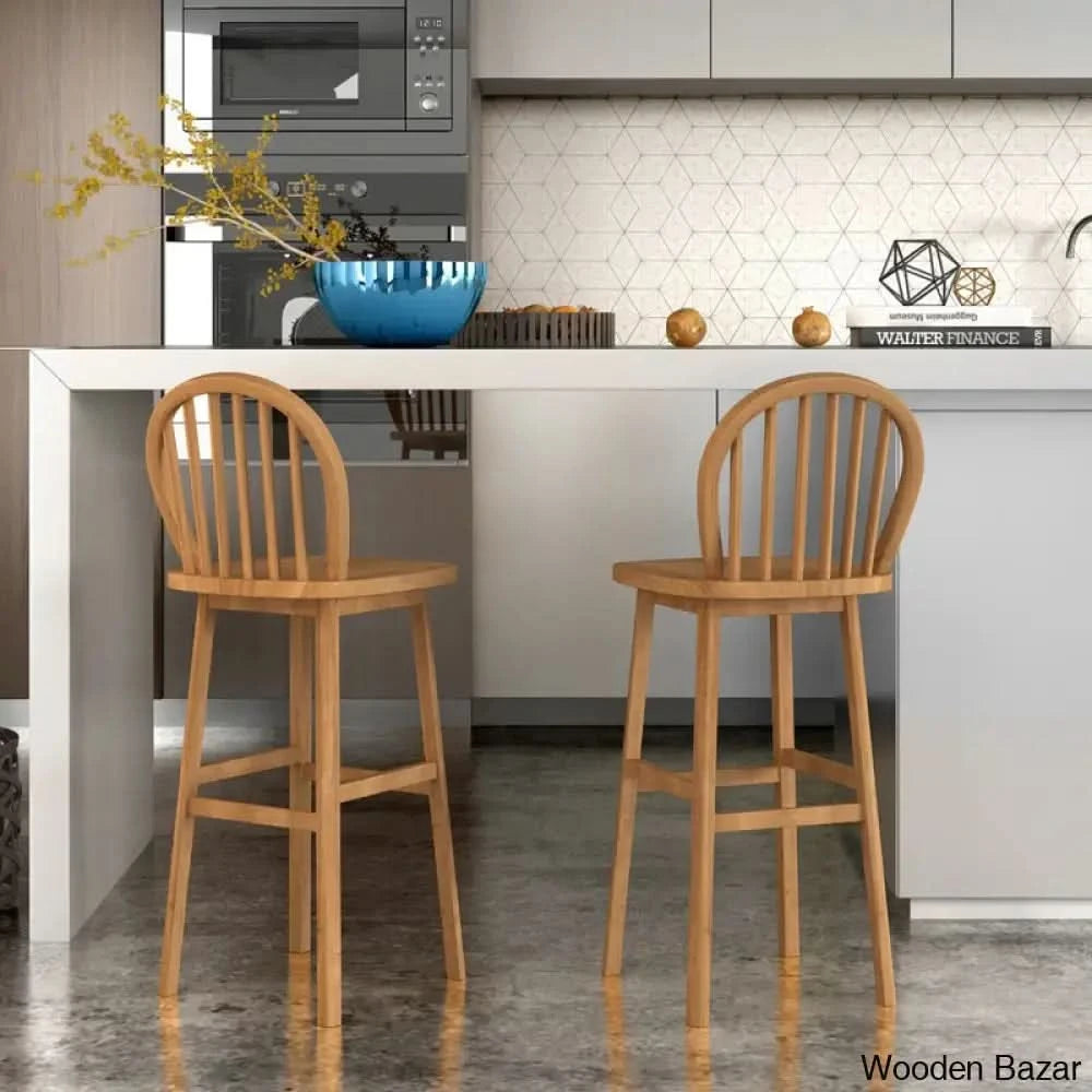 Valiriea Swivel Solid Wood 30’’ Counter And Bar Stool 2