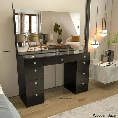 Vanity Dressing Table With Mirror Black